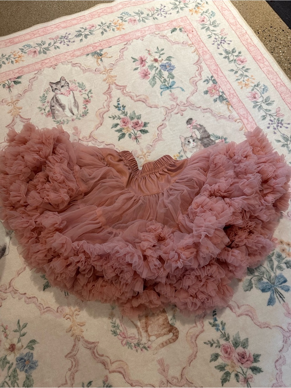 Dusty Rose Ruffled Tulle Skirt
